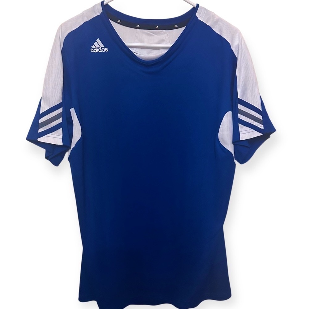 EUC Adidas Woman’s Blue and White Jersey